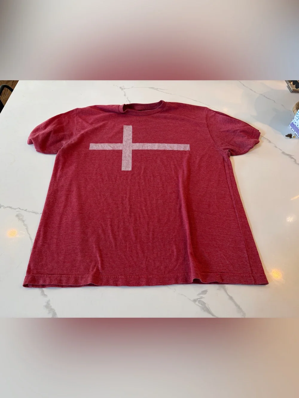 Men’s Size XL Short-Sleeve Graphic Tee - Denmark Flag